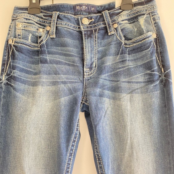 Miss Me Women's Jeans 31X34 Mid-Rise Bootcut Aztec Embroidered Diamond NWT - Picture 9 of 14